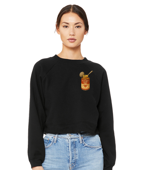 ALPHABET Cropped Ladies' Raglan Pullover Fleece