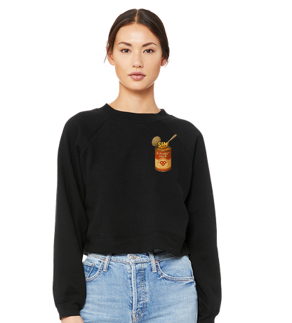 ALPHABET Cropped Ladies' Raglan Pullover Fleece