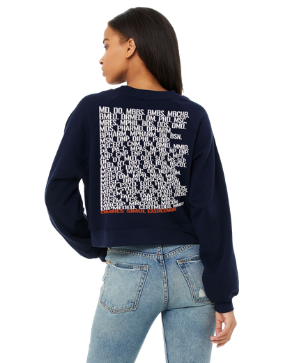 ALPHABET Cropped Ladies' Raglan Pullover Fleece